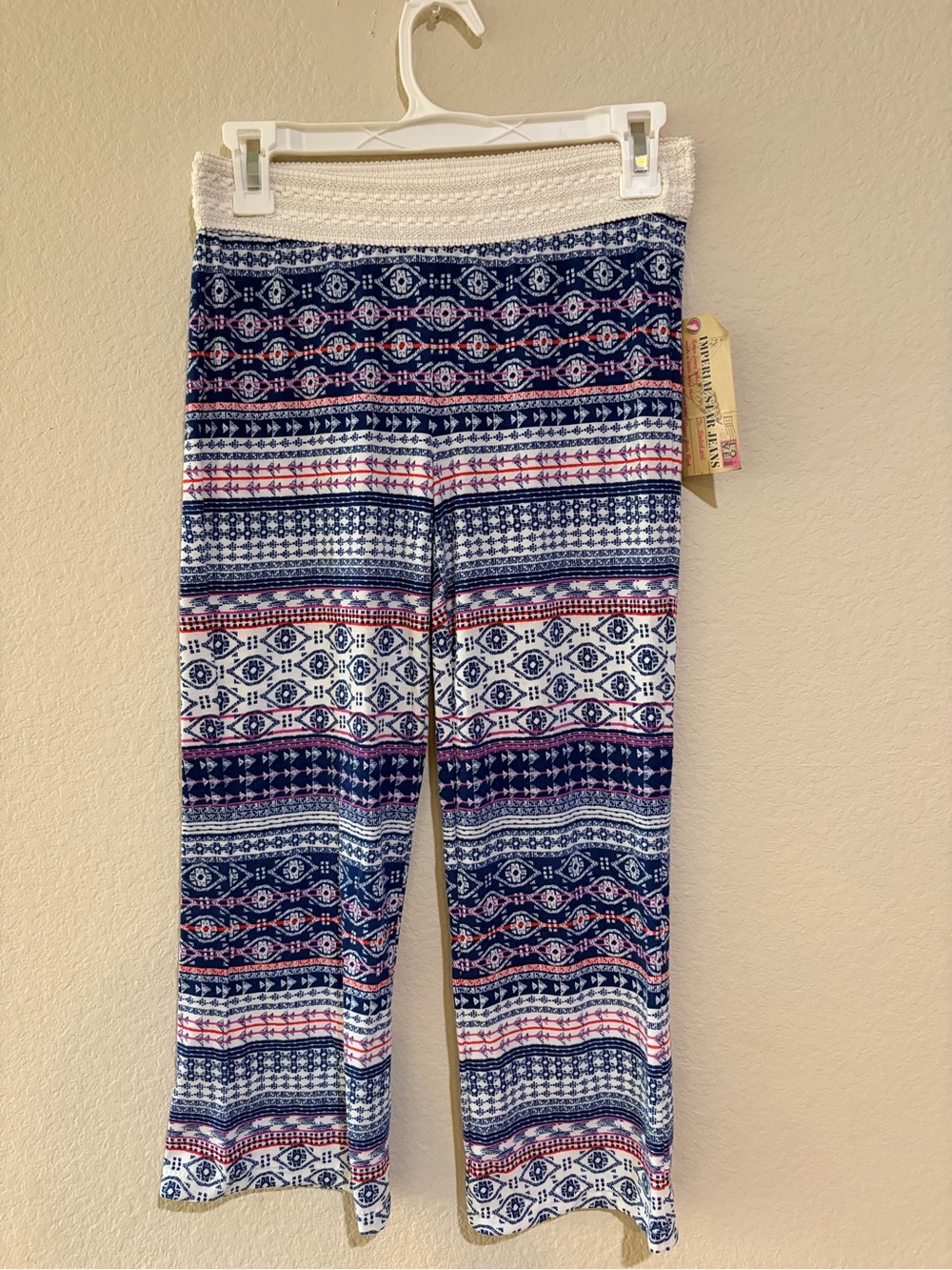 Imperial Star Girls Large Boho Palazzo Pants Tribal Print Wide Leg NWT